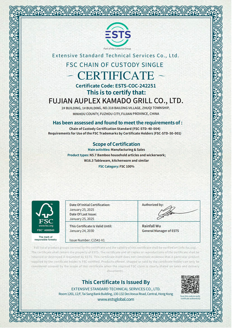 fsc chain of custody single certificate